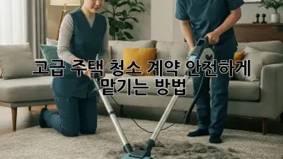 고급 주택 청소 계약, 안전하게 맡기는 방법