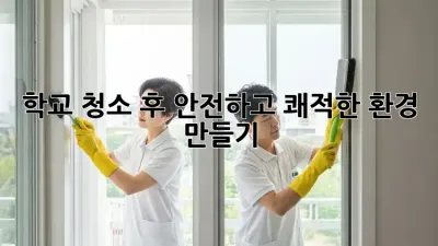 학교 청소 후, 안전하고 쾌적한 환경 만들기